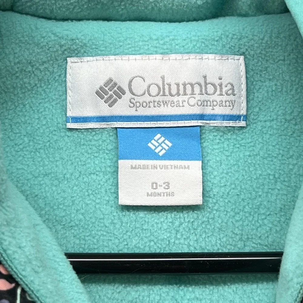Columbia Snowsuit Baby Girls 0-3 Months Floral Puffer Hooded Fleece Lined Warm